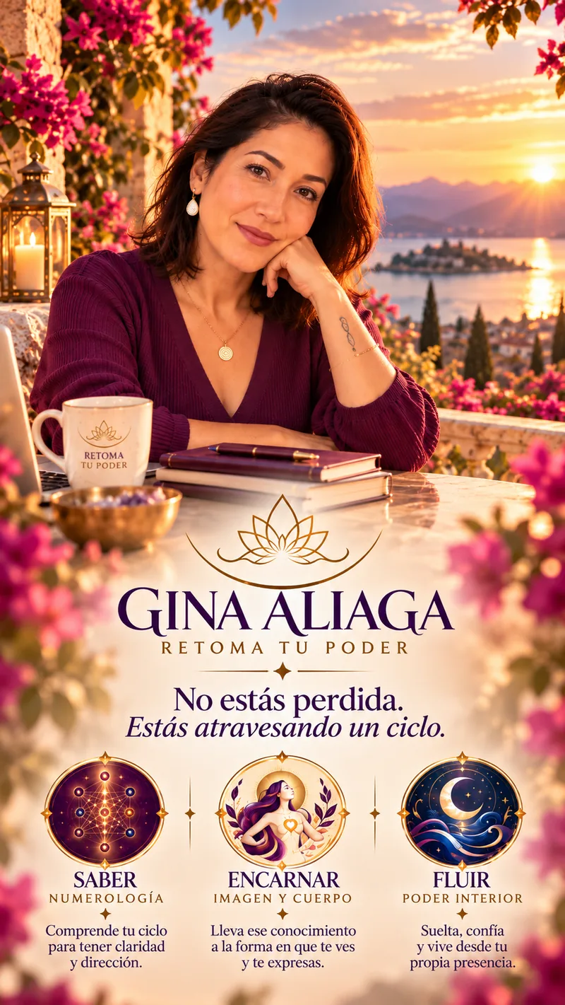 Gina Aliaga — Retoma tu Poder. No estás perdida, estás atravesando un ciclo: Saber, Encarnar, Fluir