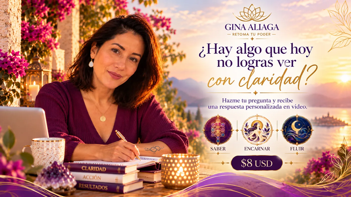 Gina Aliaga — ¿Hay algo que hoy no logras ver con claridad? Hazme tu pregunta y recibe una respuesta personalizada en video, $8 USD